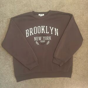 Refuge Brooklyn stitched brown hoodie